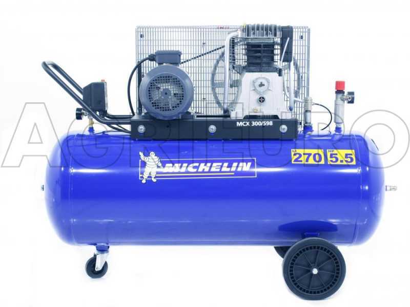 Michelin MCX 300 598 - Belt-driven Electric Air Compressor - 5.5 Hp Motor - 270 L 