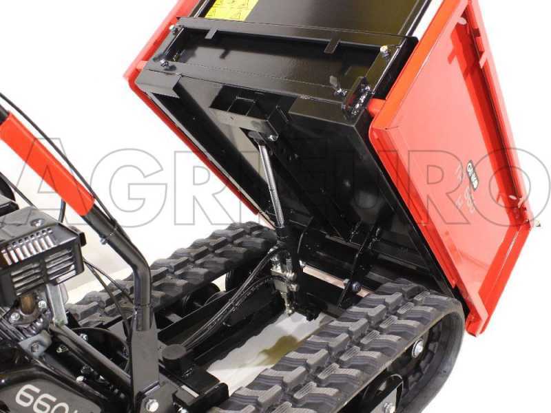 GINKO TR 660 Extensible Tracked Power Barrow with Hydraulic Tipping, Honda GX200 Engine