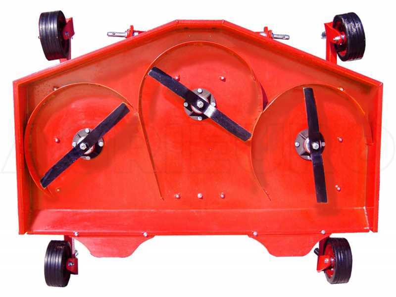AgriEuro TMM 150 flat tractor mounted lawn mower - 3 rotors with 1 blade.