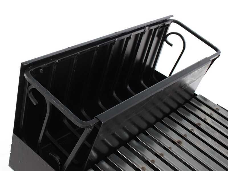 Wood-fired Barbecue with 45x34 Stainless Steel Grid and V Grooves for Grease Recovery - Foldable and Portable
