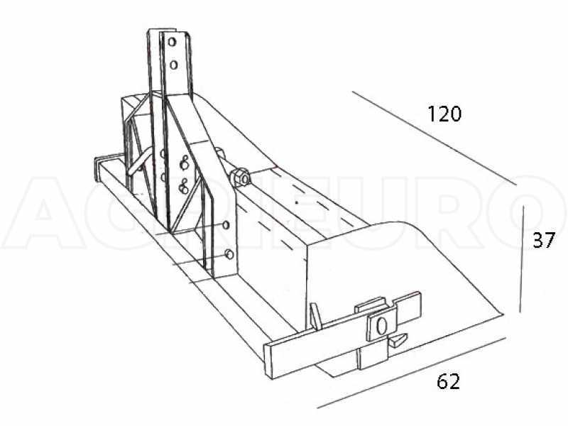 GeoTech Rear Tractor-mounted Loader Bucket - 120 cm - Medium Series - 300 Kg loading capacity