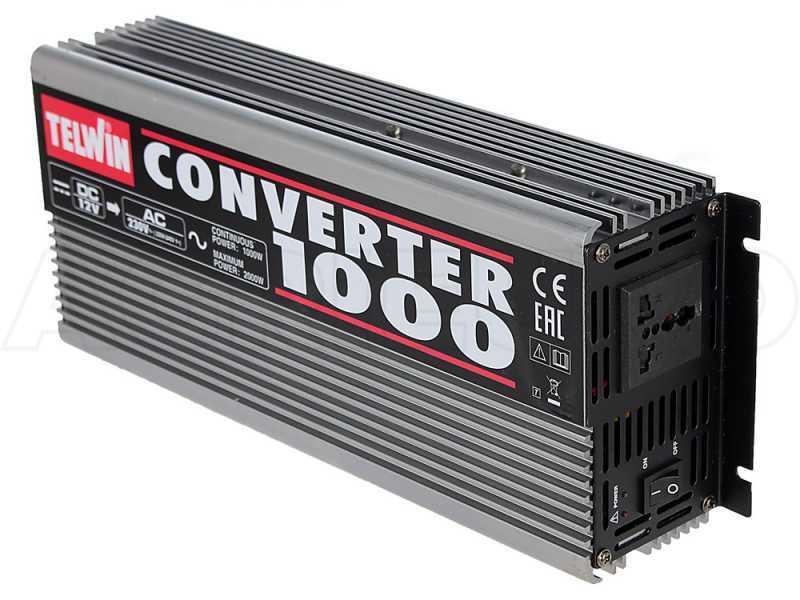 Convertisseur de courant inverter Telwin Converter 1000 de 12V DC à 230V AC  - puissance 1000 W
