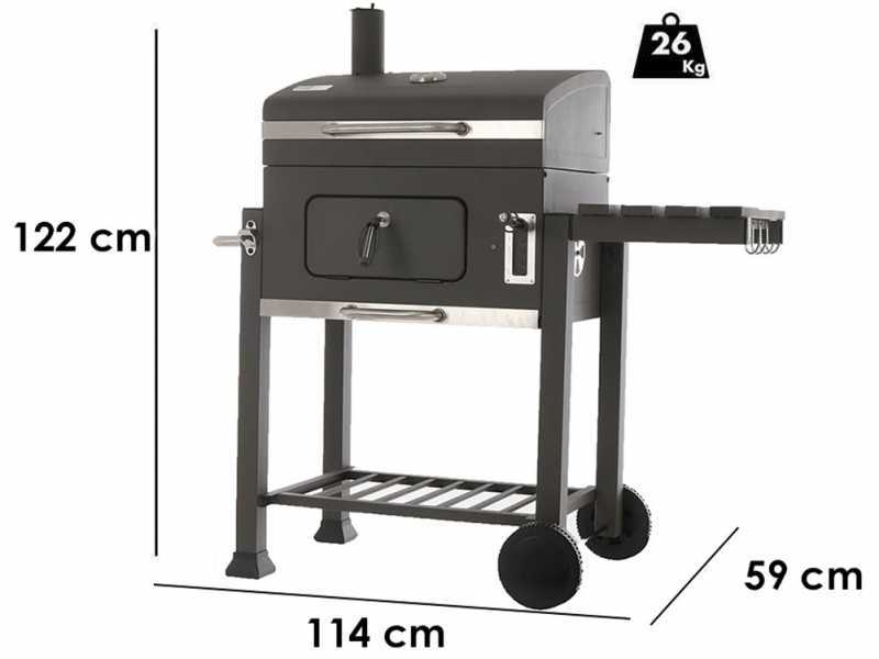 Royal Food CB2400 Medium Charcoal Barbecue with Steel Grid - Standard Size - 2400 cm&sup2; Cooking Surface