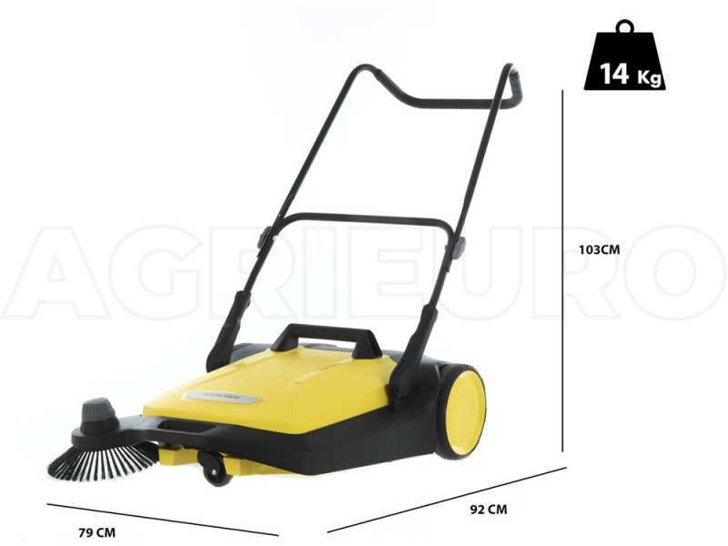 K&auml;rcher S 6 Manual Hand-push Power Sweeper - Height Adjusting Knob - 38 L Collector