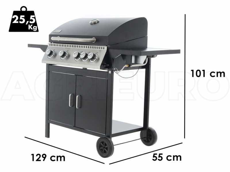 Royal Food GB 2680-B4+1 Gas Grill with Stainless Steel Grid - 67x40 Cooking Surface