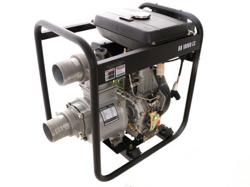 BlackStone BD 10000ES Diesel Water Pump, 100 mm Fittings - 4 inches - electric start - 14 L tank - Euro 5