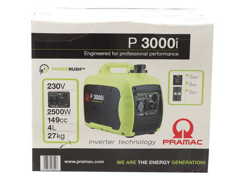 Générateur d'électricité inverter 2,45 Kw Pramac P3000I