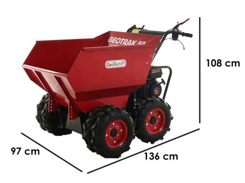 GeotechPro GEOTRAK 500 Power Wheelbarrow - Dumper Barrow 500 Kg - 6 drive wheels