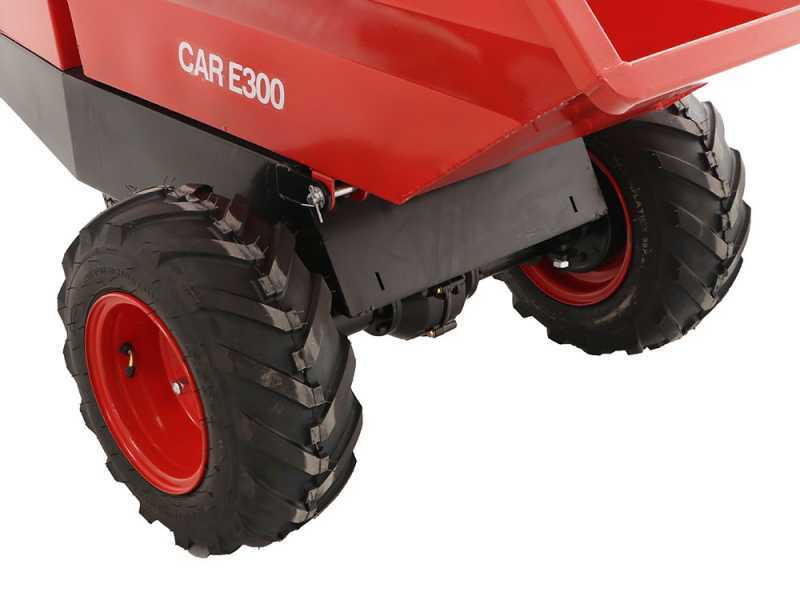 Battery-Powered Power Wheelbarrow GeotechPro Mini Dumper Car E300 - Manual Dumper Barrow 300 Kg