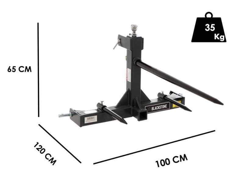 Blackstone B-BF 1000 - Forklift for hay bales - 3-point hitch tractor connection 