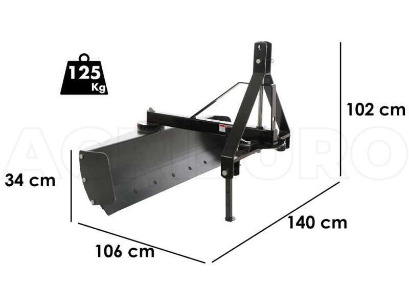 Blackstone B-GB 140 Tractor-mounted Grader Blade with 360&deg; Rotation and Adjustable Arm