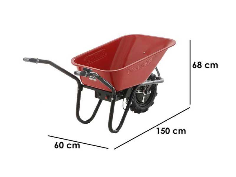 GeoTech CAR 150A Electric Wheelbarrow with Traktor wheels - 24 V/12Ah battery