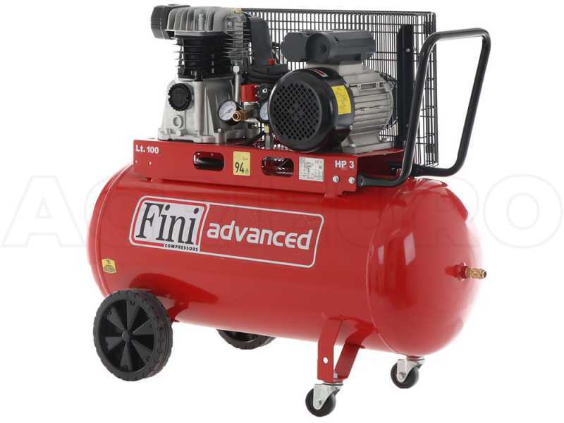 Fini Advanced MK 103-100-3M - Single-phase belt-driven electric air compressor - 3 Hp Motor - 100 L