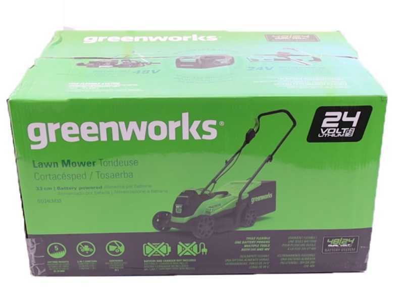 Greenworks GD24LM33 24 V Battery-powered Electric Lawn Mower - 33 cm - 4Ah Battery