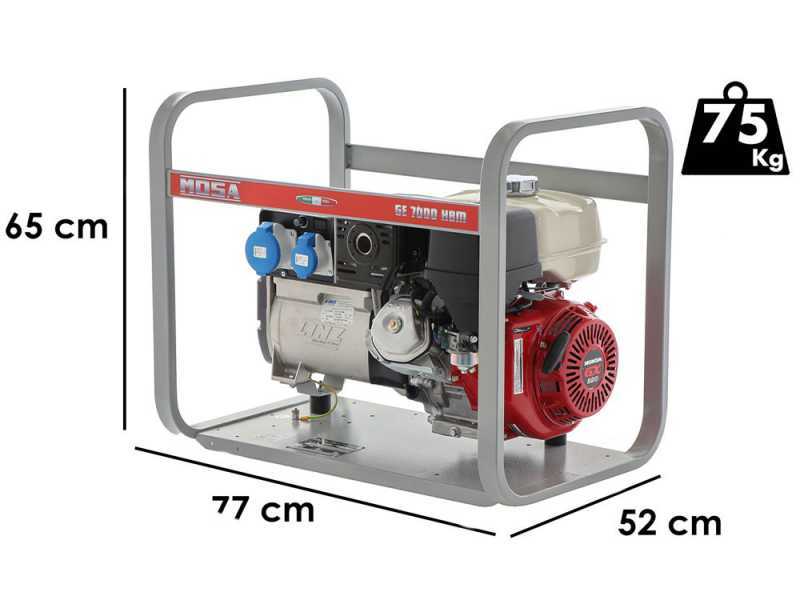 MOSA GE 7000 HBM - Petrol power generator 6 kW - DC 5 kW single phase