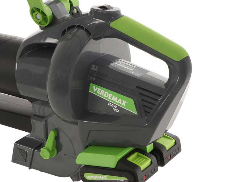 Verdemax SAR40 Leaf Blower - Garden Vacuum - 24 V - 2 Batteries 20 V 2.5Ah