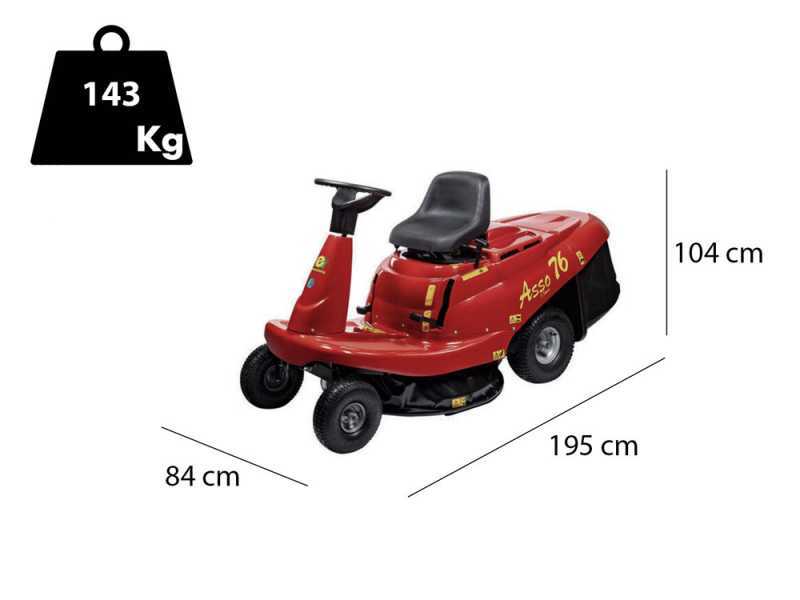 Eurosystems ASSO 76 Mini Rider Riding-on Mower - Mechanical gearbox - 76 cm Cutting Width