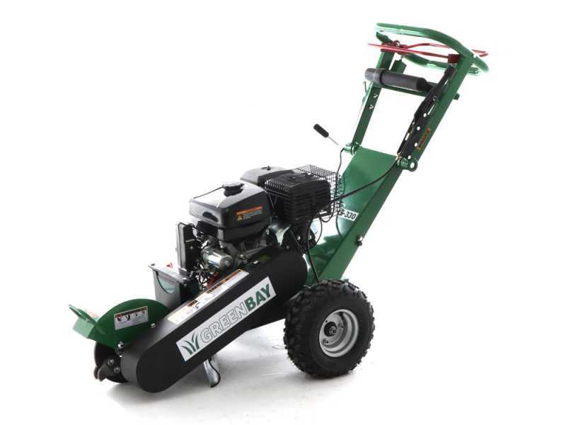 GreenBay Deep LE-330 Stump Grinder - Loncin 420 cc Engine with Electric Start - Cutting Disc with 8 Hammers in Tungsten Carbide