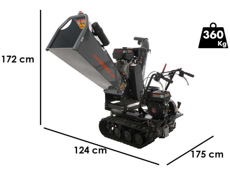 Wortex Tiger D420/120L - Petrol wood chipper with crawler base - Loncin D420 engine