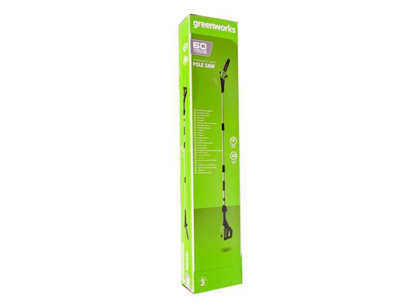 Greenworks GD60PS25 60 V Battery-powered Pruner on Extension Pole - 2Ah Battery