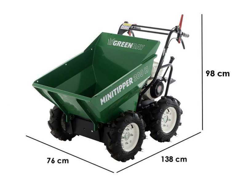 GreenBay  MiniTipper 300 H Petrol Wheelbarrow 4x4 - Honda GP160 Engine