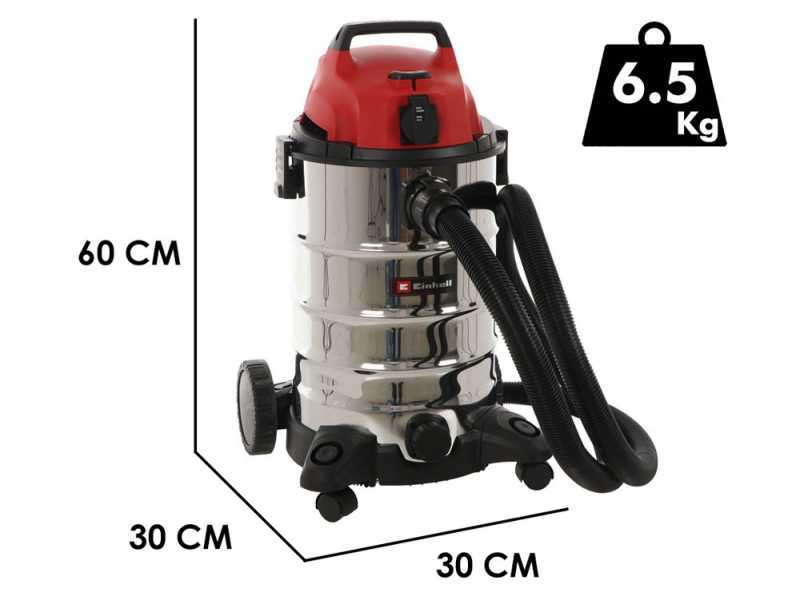 Einhell TC-VC 1930 - Wet and Dry Vacuum Cleaner - 1500W - 30L Stainless Steel Drum