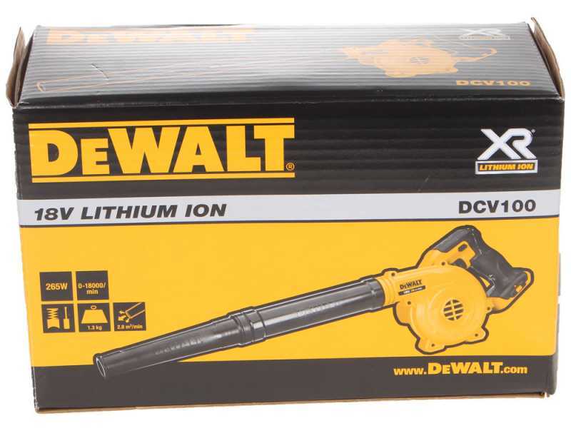 DeWalt DCV100-XJ Leaf Blower - 18V - BATTERY AND BATTERY CHARGER NOT INCLUDED