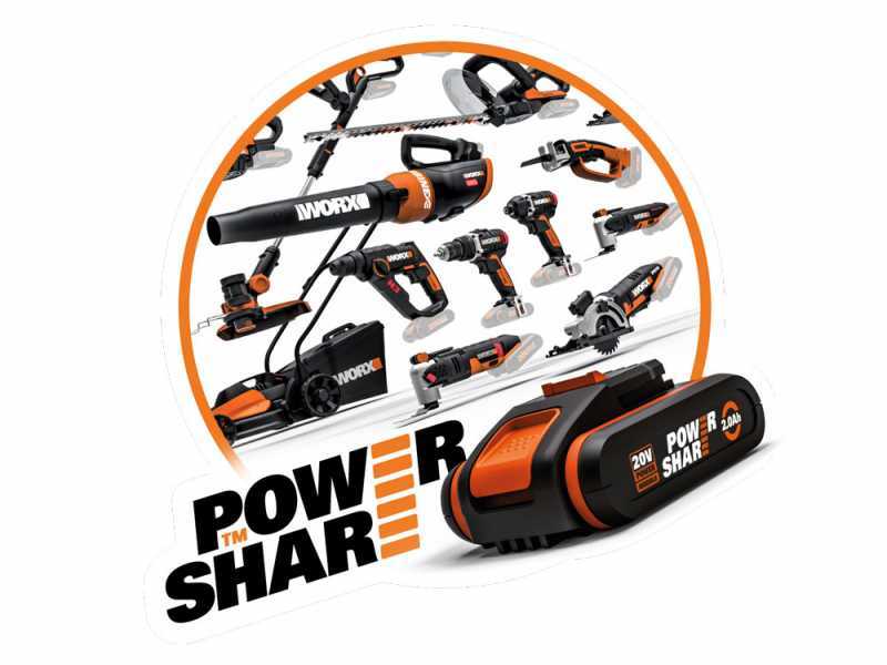 Worx WG284E.1 Battery-powered Electric Hedge Trimmer - 2 2x20V 2Ah Batteries - 60 cm Steel Blade