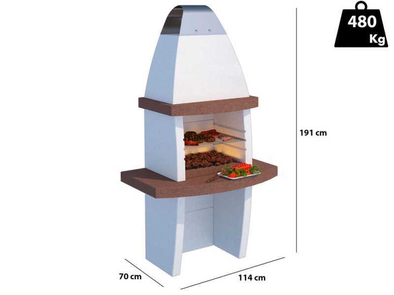 Linea VZ Tenerife - Wood and Charcoal Masonry Barbecue