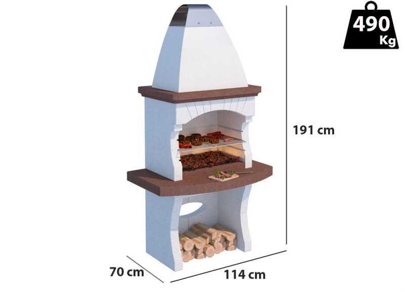 Linea VZ Gallipoli - Wood and Charcoal Masonry Barbecue