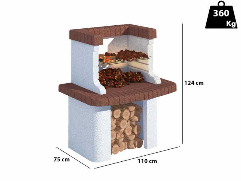 Linea VZ Gavi - Wood and Charcoal Masonry Barbecue