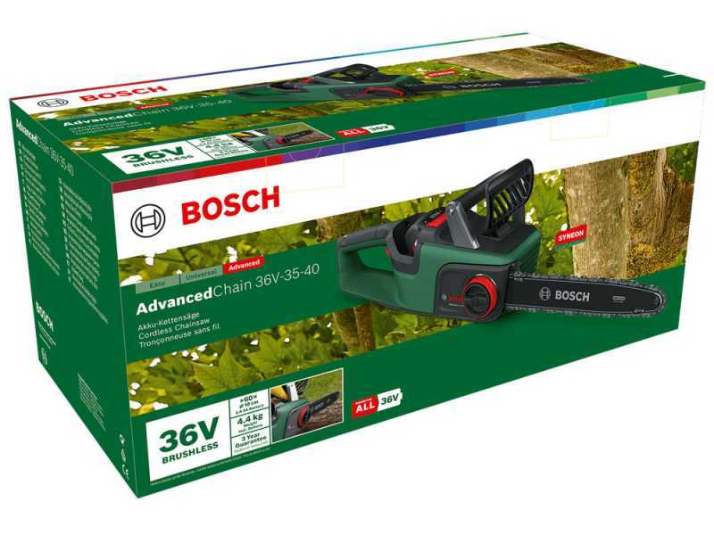 Bosch AdvancedChain 36V-35-40 - Battery-Powered Electric Chain Saw - 36V 2Ah