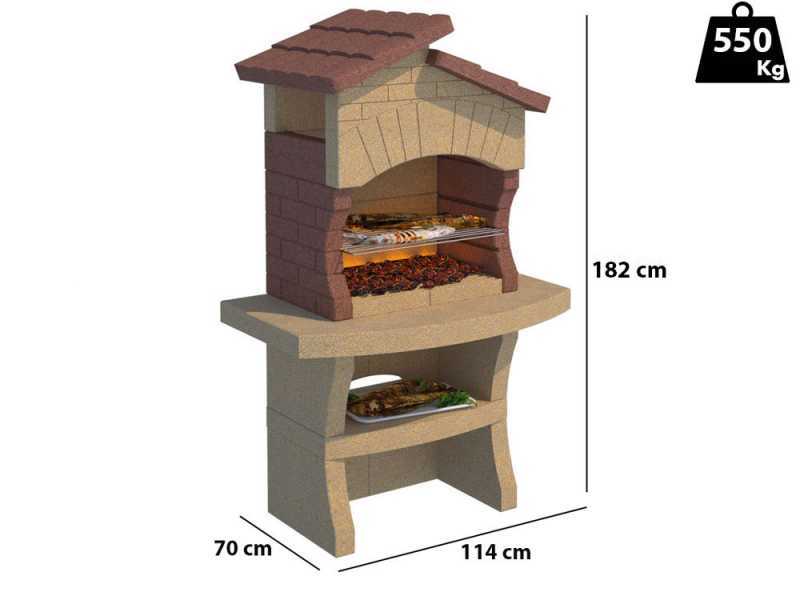 Linea VZ Minorca - Wood and Charcoal Masonry Barbecue