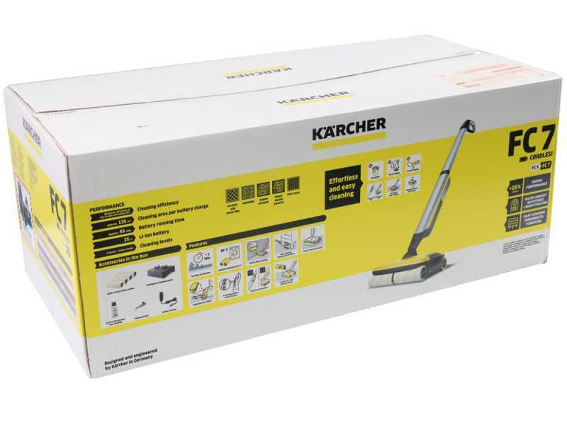 Karcher FC 7 Cordless Battery Powered Floor Scrubber - Cordless - 3-in1- Wash, Dry, Vacuum