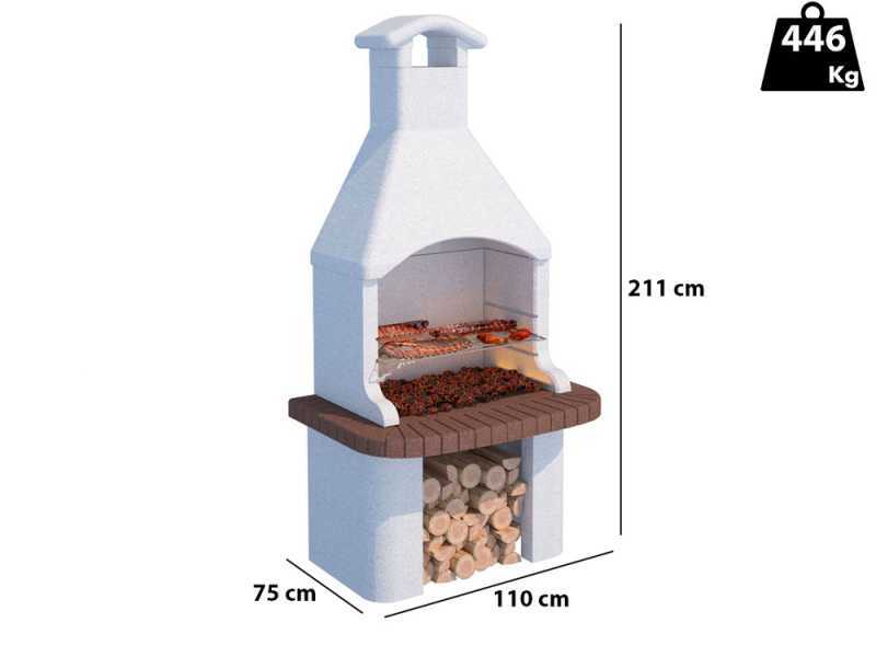 Linea VZ Tremiti - Wood and Charcoal Masonry Barbecue