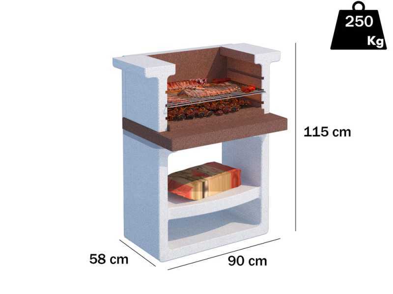 Linea VZ Ischia - Wood and Charcoal Masonry Barbecue