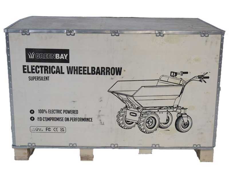 GREENBAY eDUMPER 500-H - Battery-Powered Electric Wheelbarrow - 48V 32Ah - Hydraulic Tilting System