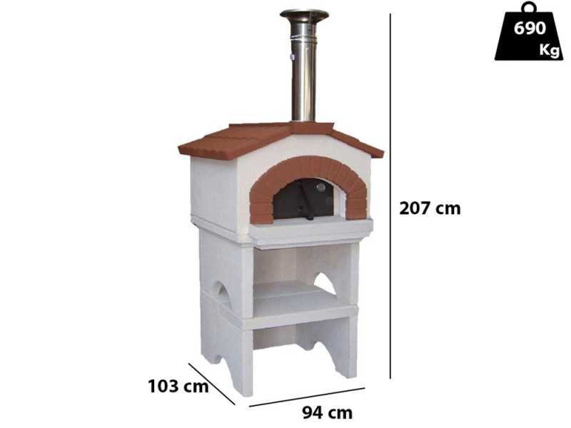 Linea VZ Ponza - Outdoor Wood-Fired Oven with Base - 55x59 cm Cooking Chamber