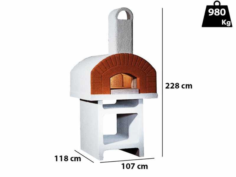 Linea VZ Portici - Outdoor Wood-Fired Oven with Concrete Base - 72x70 cm Cooking Chamber