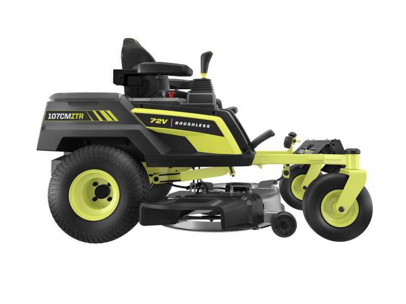 Ryobi ZTRX107 - Battery-Powered Zero Turn Riding-On Mower - 72V/20Ah - 107cm cutting - 2in1