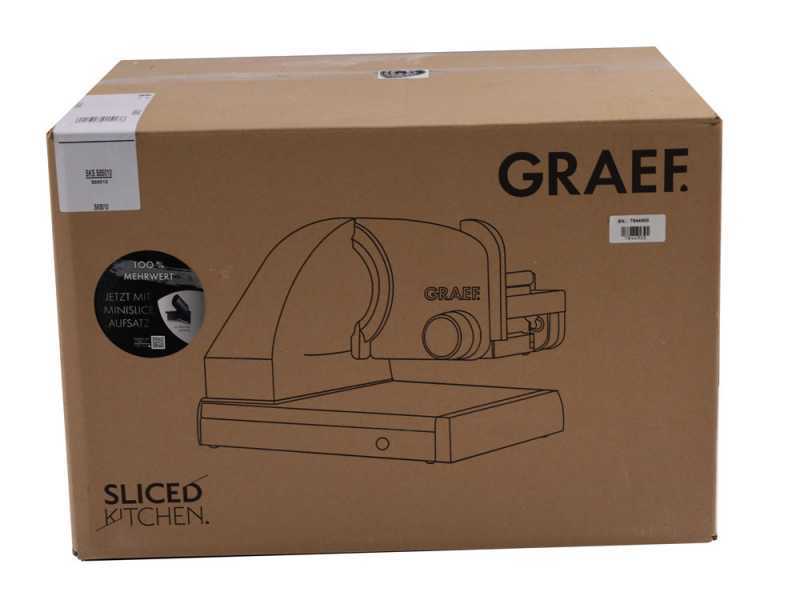 Graef SKS Line 850 Silver - Cantilever Meat Slicer with 170 mm blade - With wooden cutting board and knife drawer