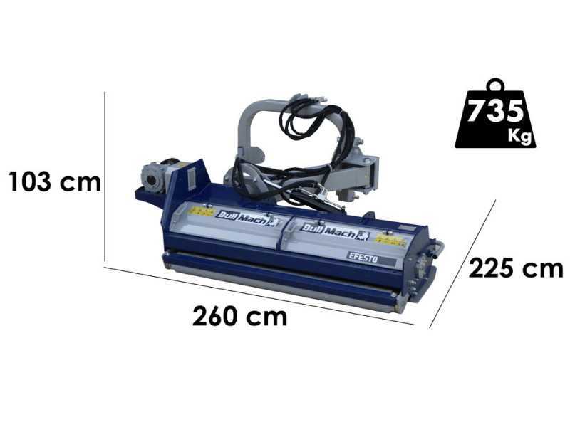 BullMach Efesto 200 - Tractor-mounted side verge flail mower with Arm - Heavy series