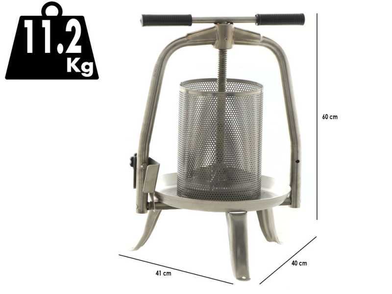 Top Line V20 Inox Versatile Fruit Press - Screw Press for Fruits and Vegetables - 9 L Capacity