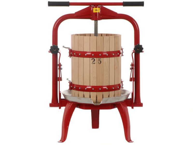 Top Line F25 Manual Fruit Press - Screw Press for Fruits and Vegetables - 20 L Capacity