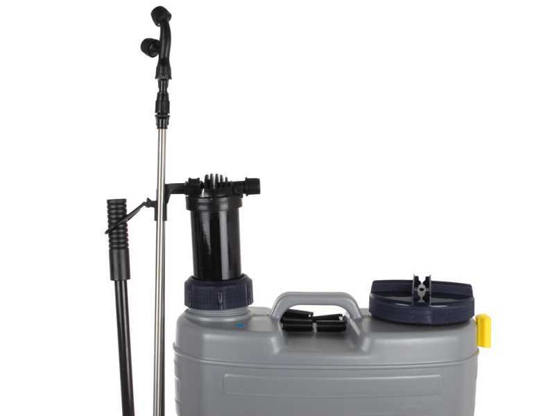 BullMach Pandora 16EM LA - Electric Battery-Powered and Manual Backpack Sprayer Pump - 12V 8Ah