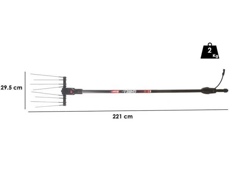 Brumi Ghibli 36V - Electric Harvester with Lithium Battery - 200 cm Carbon Rod