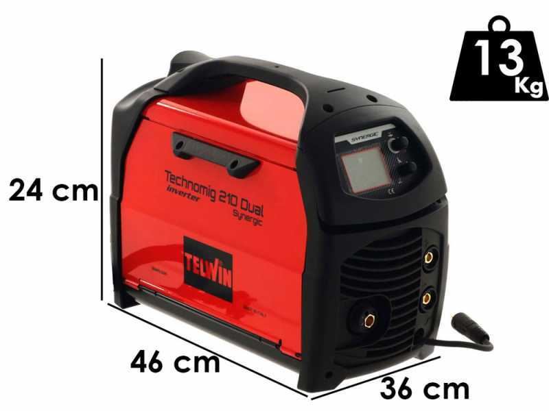 Telwin Technomig 210 Dual Synergic - Inverter Wire Welding - for MIG-MAG/FLUX/BRAZING/MMA/ TIG DC-Lift