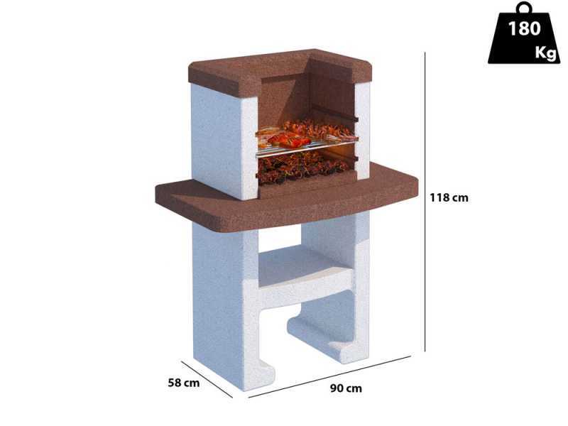 Linea VZ Toscana - Wood and Charcoal Masonry Barbecue