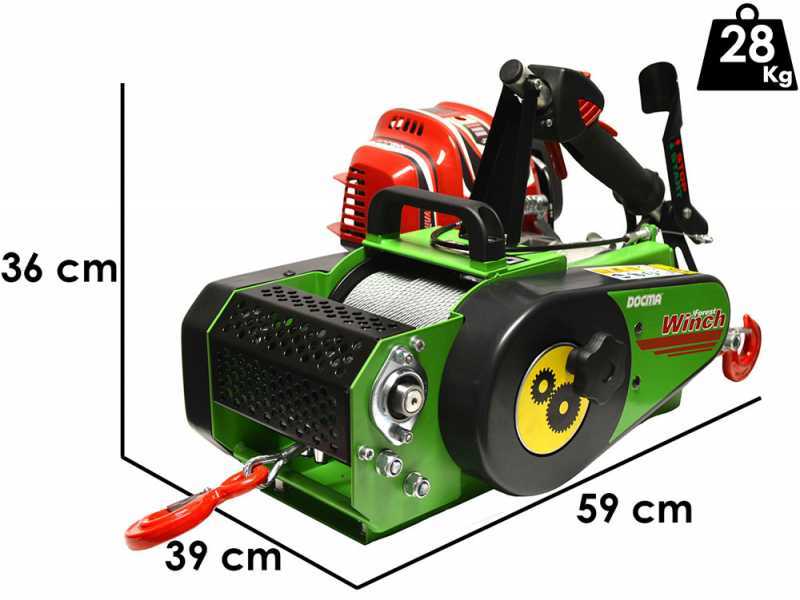 Docma VF150 auto-4 GX50 - Honda engine forestry winch - 80m &Oslash; 5mm cable