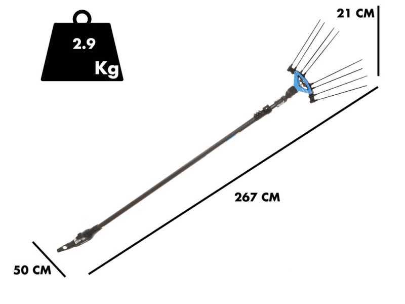 Campagnola Icarus V1 58 - Electric Harvester - 185/270 cm Carbon Rod - Included Backpack battery